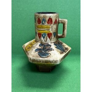 Pottery Vase with Authentic Indian Symbols with Tag Sticker Inside Vase